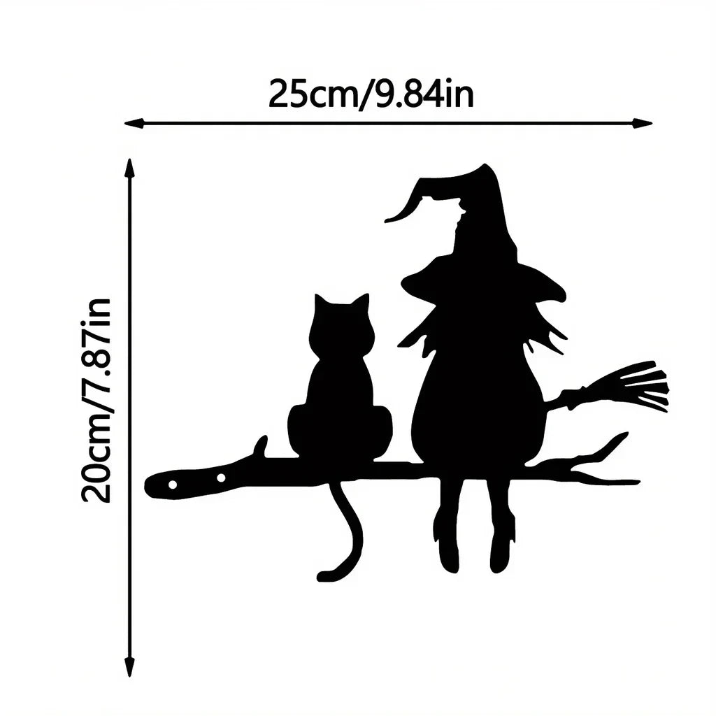 Iron Silhouette Witch Garden Stake
