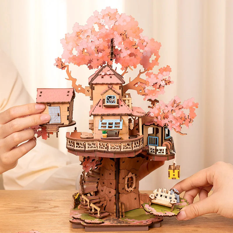 Sakura Tree House 3D Wooden Puzzle