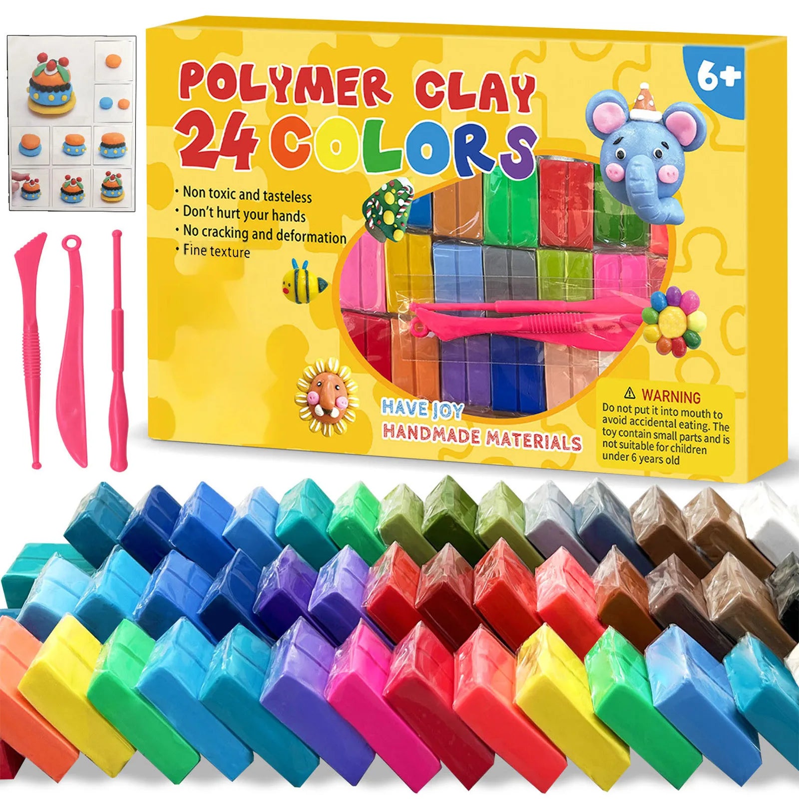 Polymer Clay Blocks Kit – Oven-Bake Modeling Set for Kids & Beginners