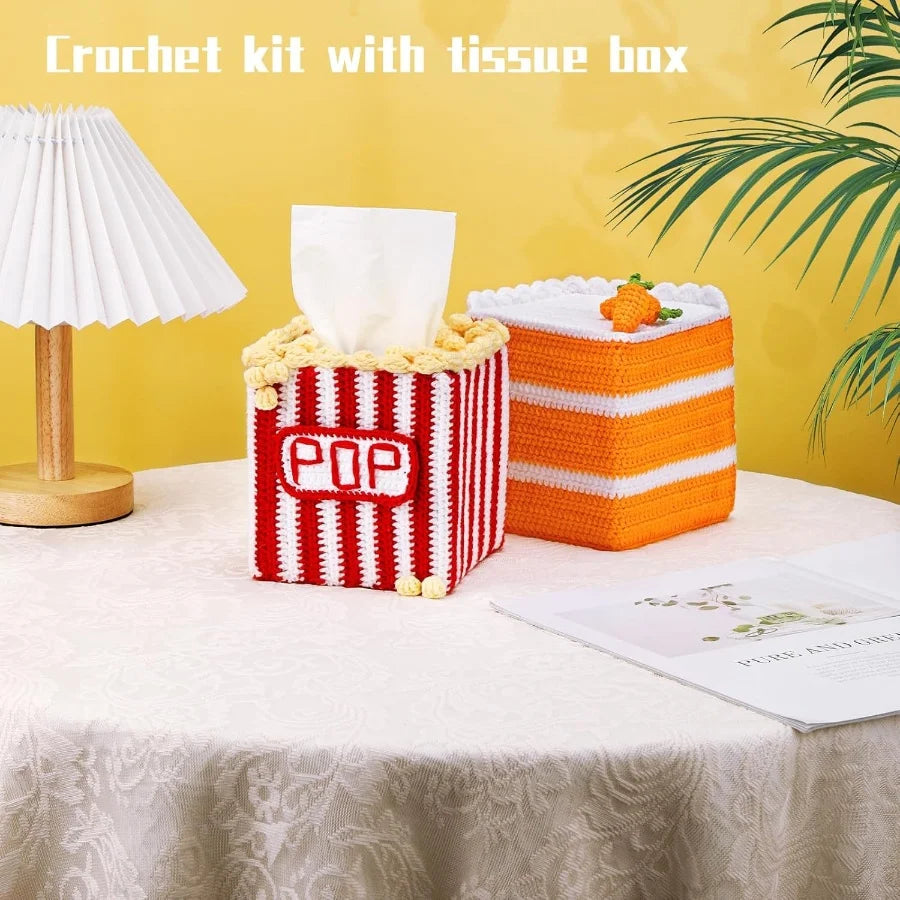 Crochet Kit for Beginners – Tissue Box Cover Project