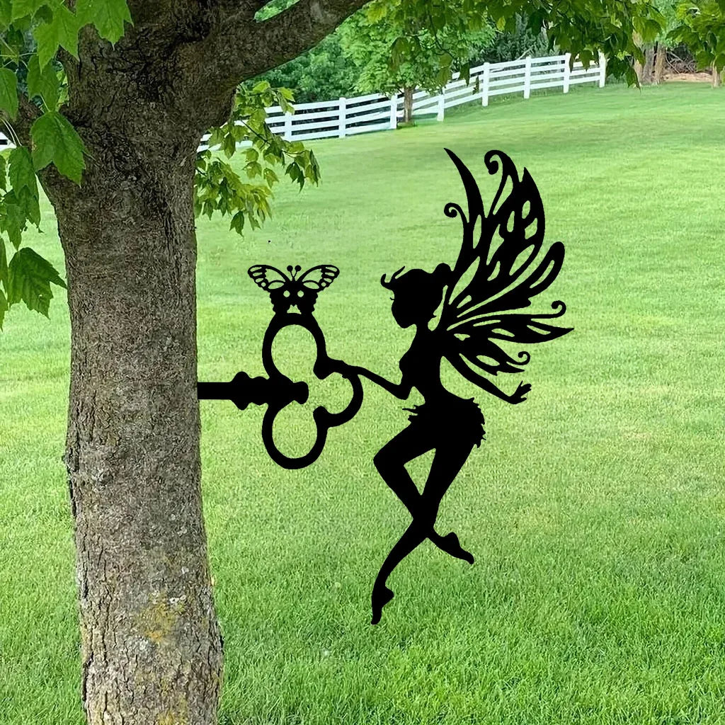 Iron Silhouette Witch Garden Stake
