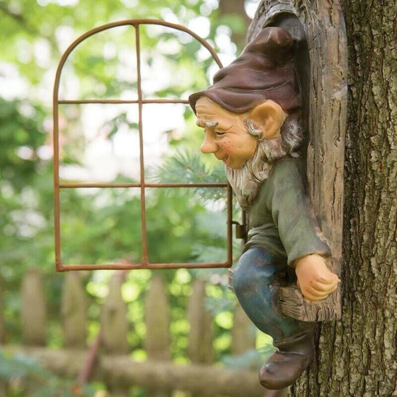 Creative Garden Statue Elf "Go Out Tree"