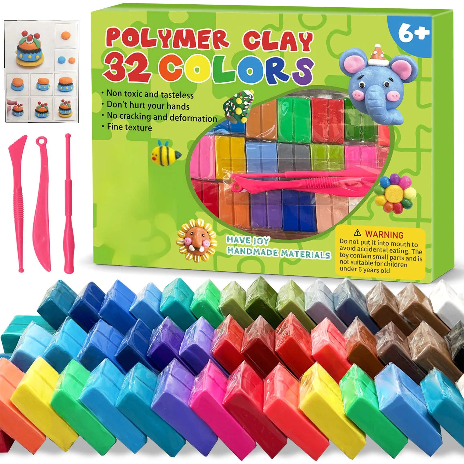 Polymer Clay Blocks Kit – Oven-Bake Modeling Set for Kids & Beginners