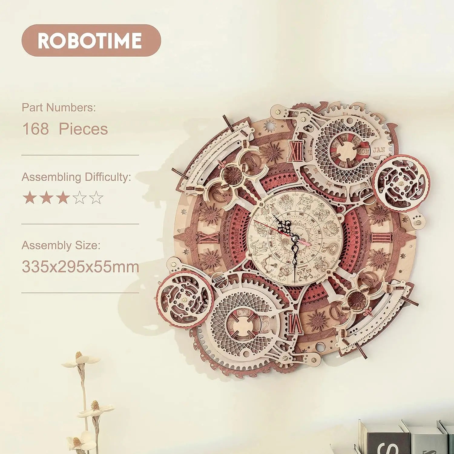 3D Wooden Puzzle Wall Clock