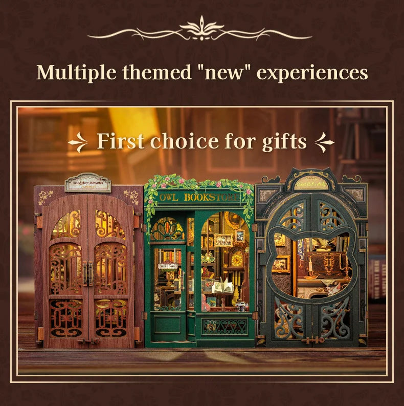 DIY Book Nook Kit – Miniature Dollhouse with Light