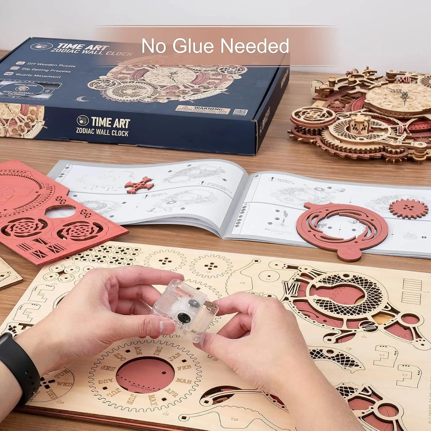 3D Wooden Puzzle Wall Clock