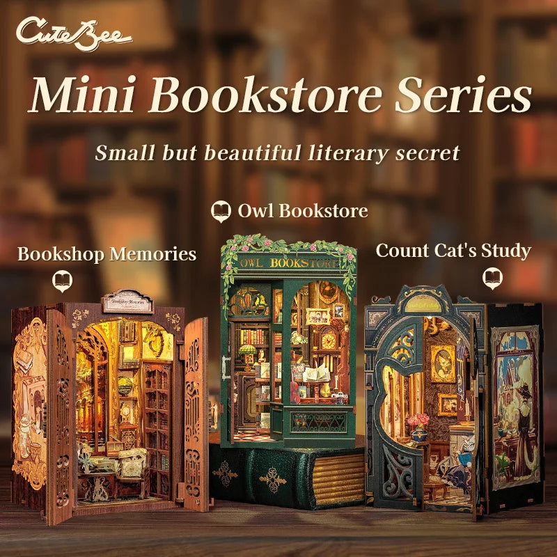 DIY Book Nook Kit – Miniature Dollhouse with Light