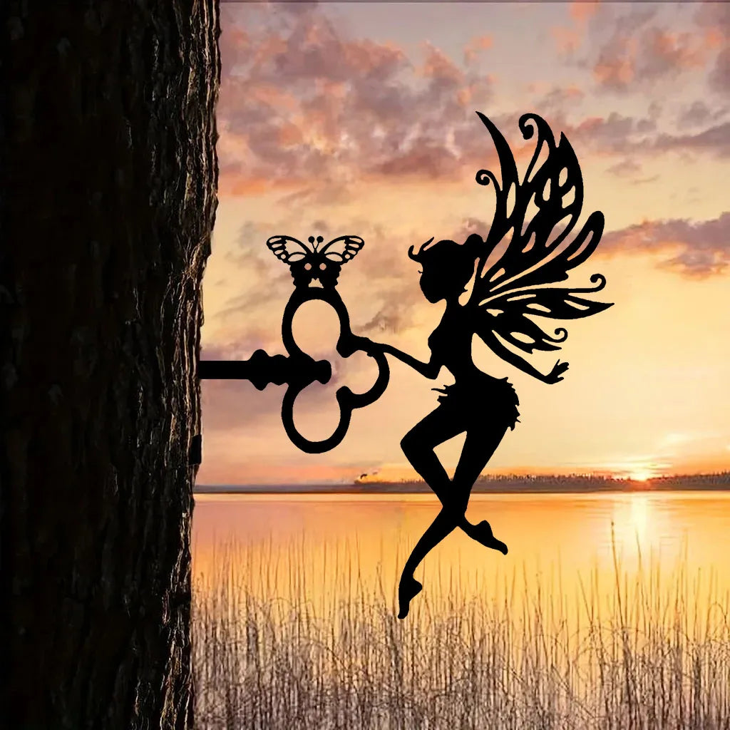 Iron Silhouette Witch Garden Stake