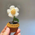 DIY Handwoven Mini Potted Flower – Rose Design
