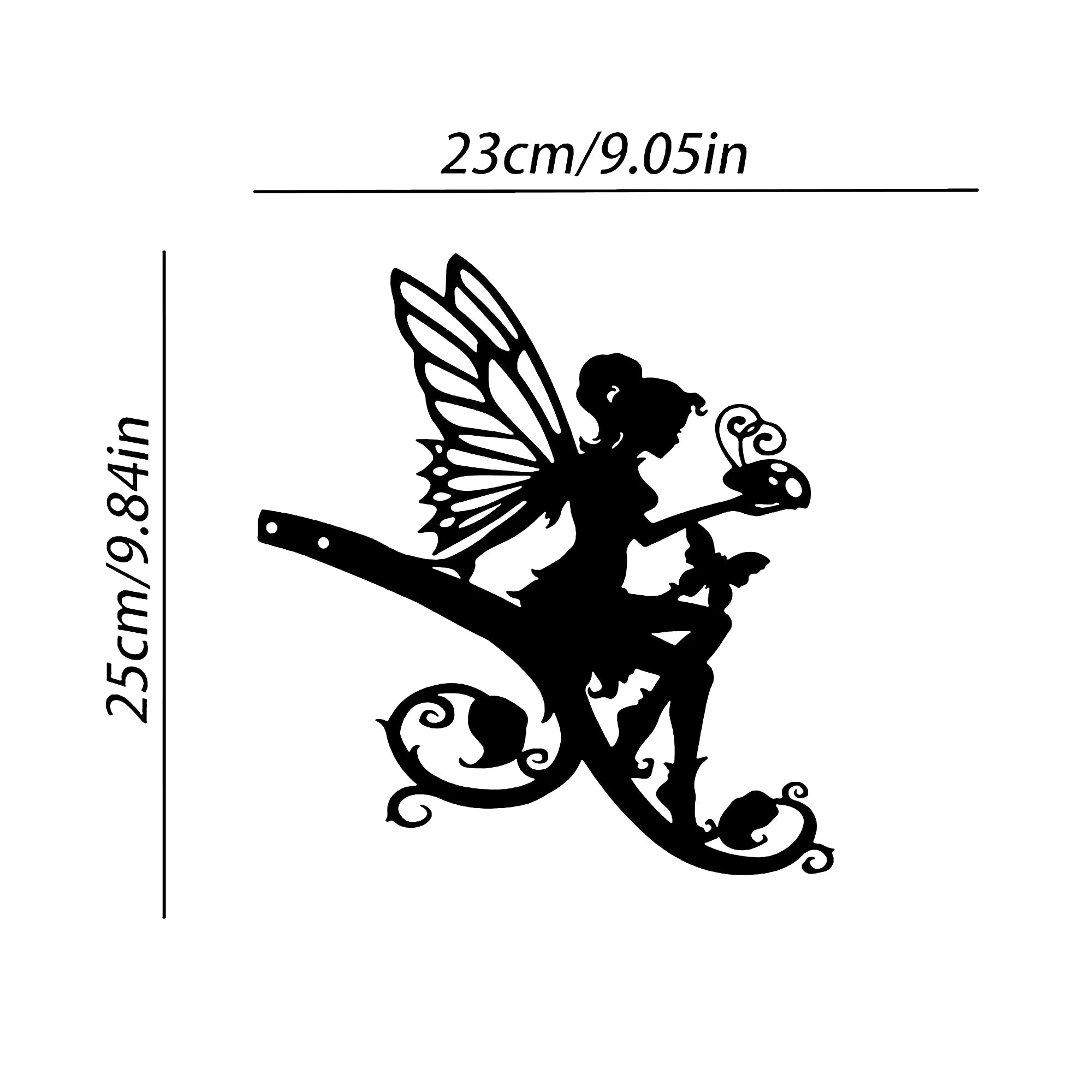 Iron Silhouette Witch Garden Stake