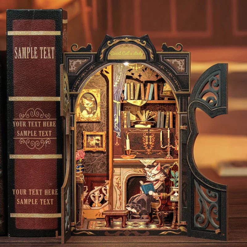 DIY Book Nook Kit – Miniature Dollhouse with Light