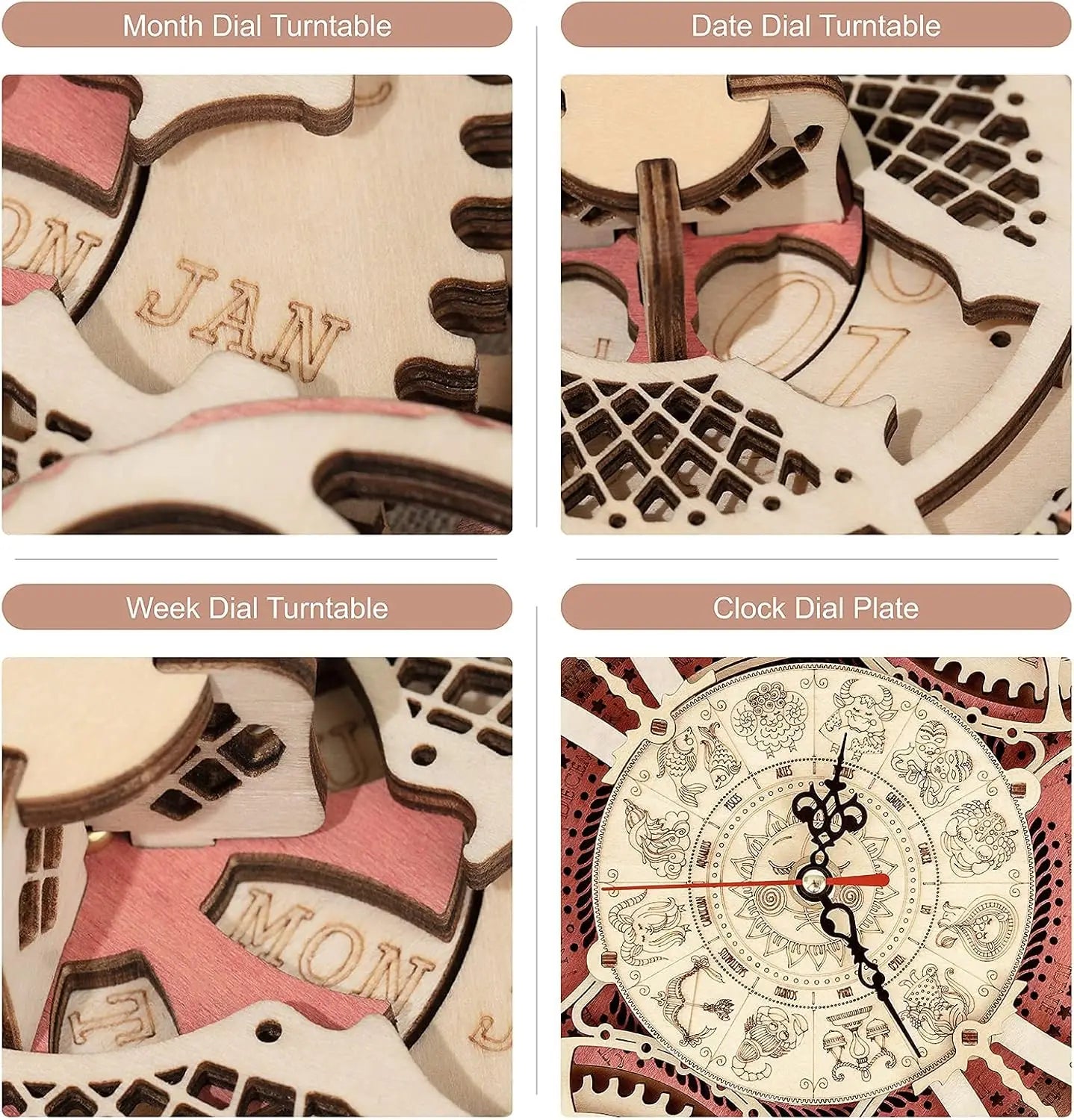 3D Wooden Puzzle Wall Clock