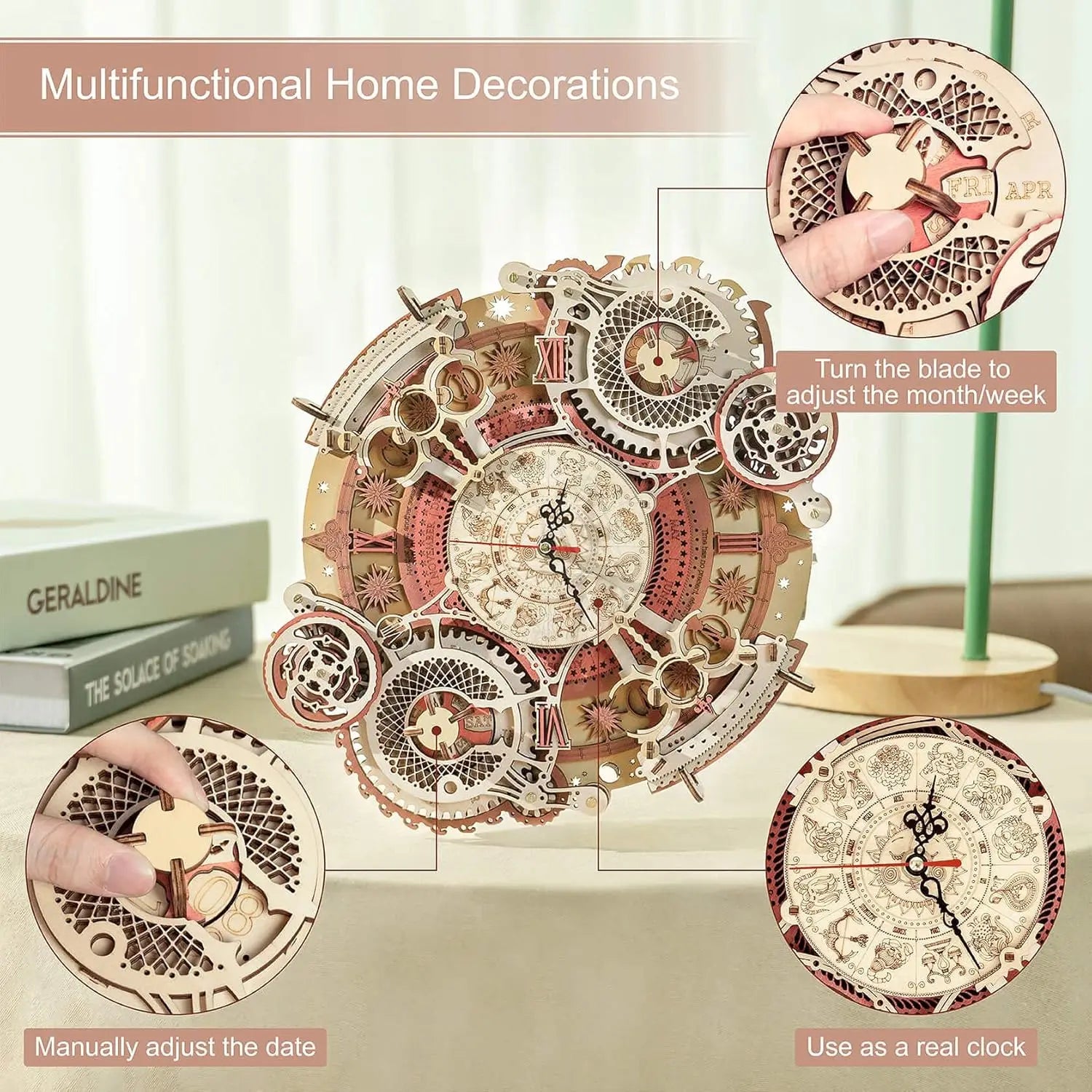 3D Wooden Puzzle Wall Clock