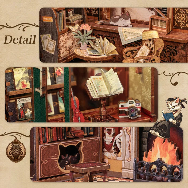 DIY Book Nook Kit – Miniature Dollhouse with Light