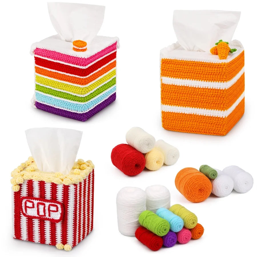 Crochet Kit for Beginners – Tissue Box Cover Project